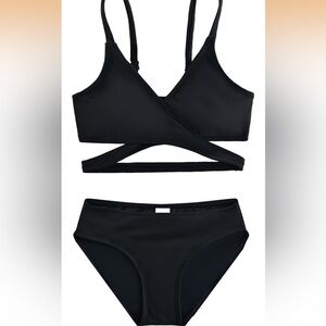 Karrack Teen Girls Two-Piece V-Neck Bikini Adjustable Shoulder Straps / 316-bb2